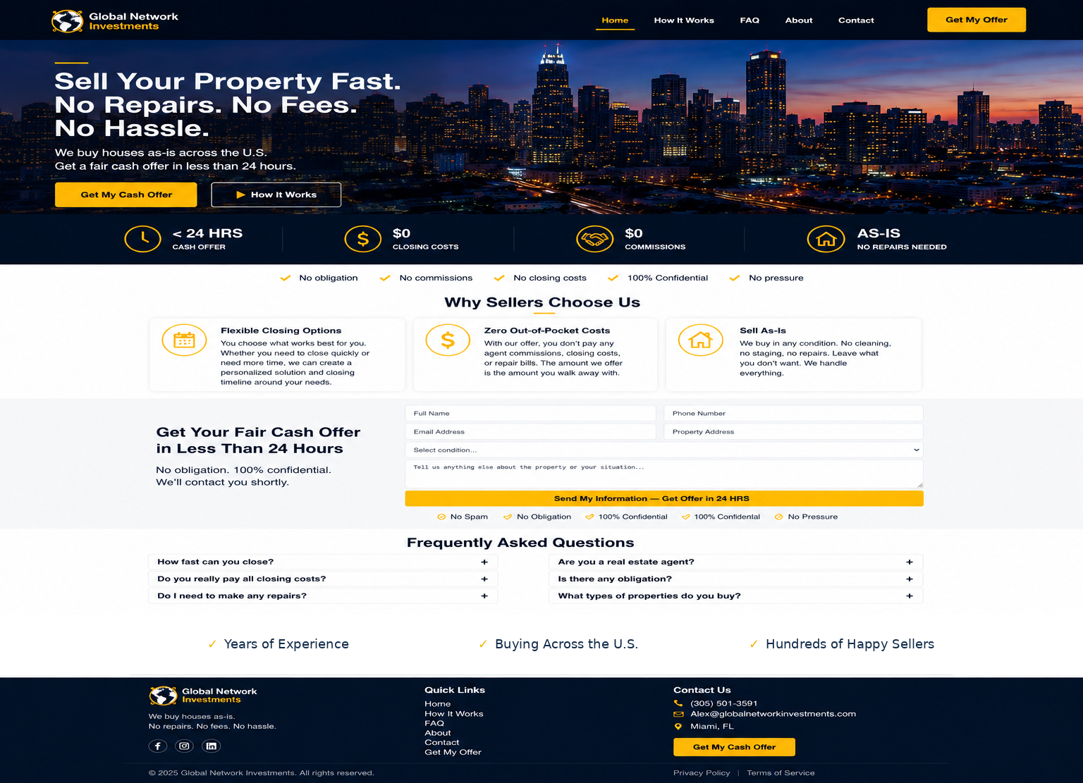 Global Network Investments landing page